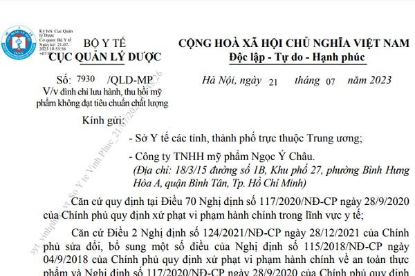 Thu hồi một số sản phẩm kem dưỡng trắng, chống nắng, siêu kích trắng